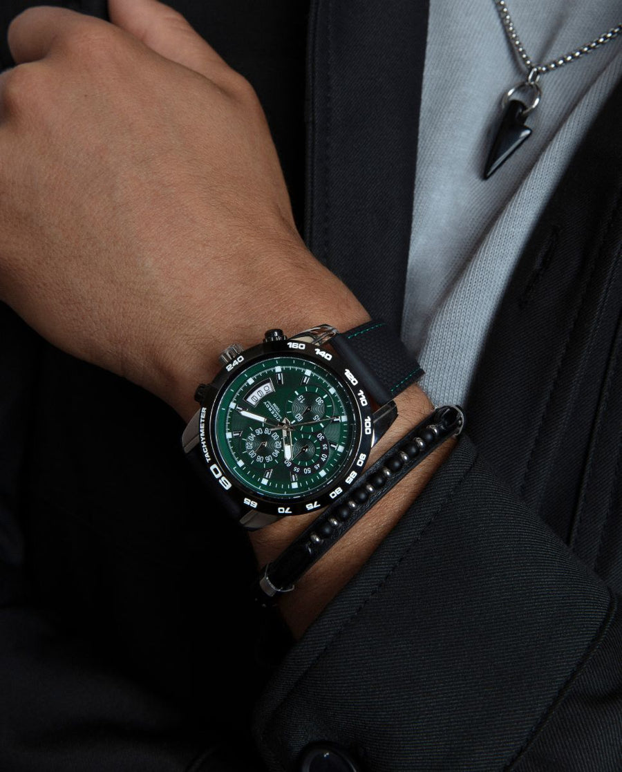 Puls Acero Y Piel Negra Sr Fashion
