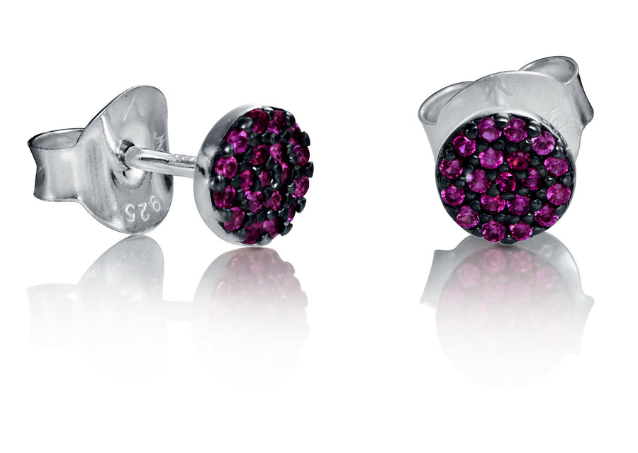 Pendientes Plata De Ley Y Cristal Rosa Sra Jewels