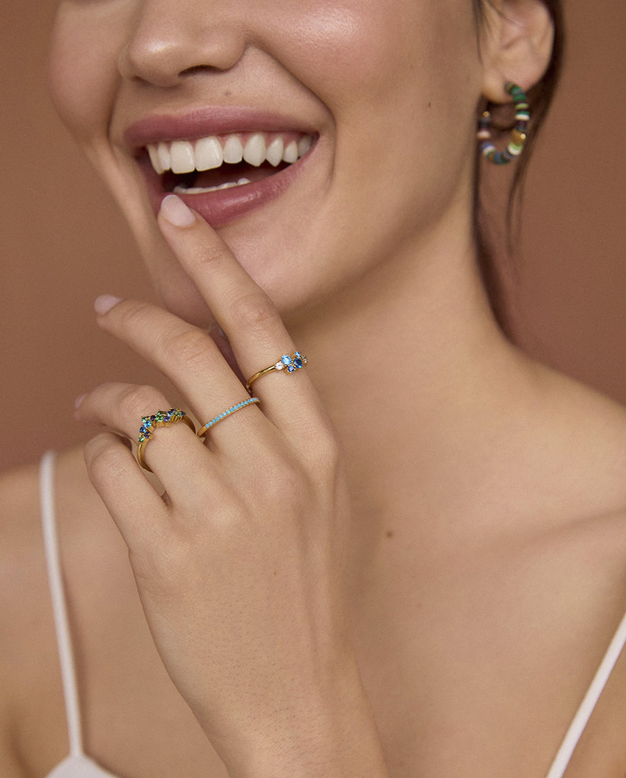 Anillo Plata De Ley Baño Oro Circ Sra Jewels