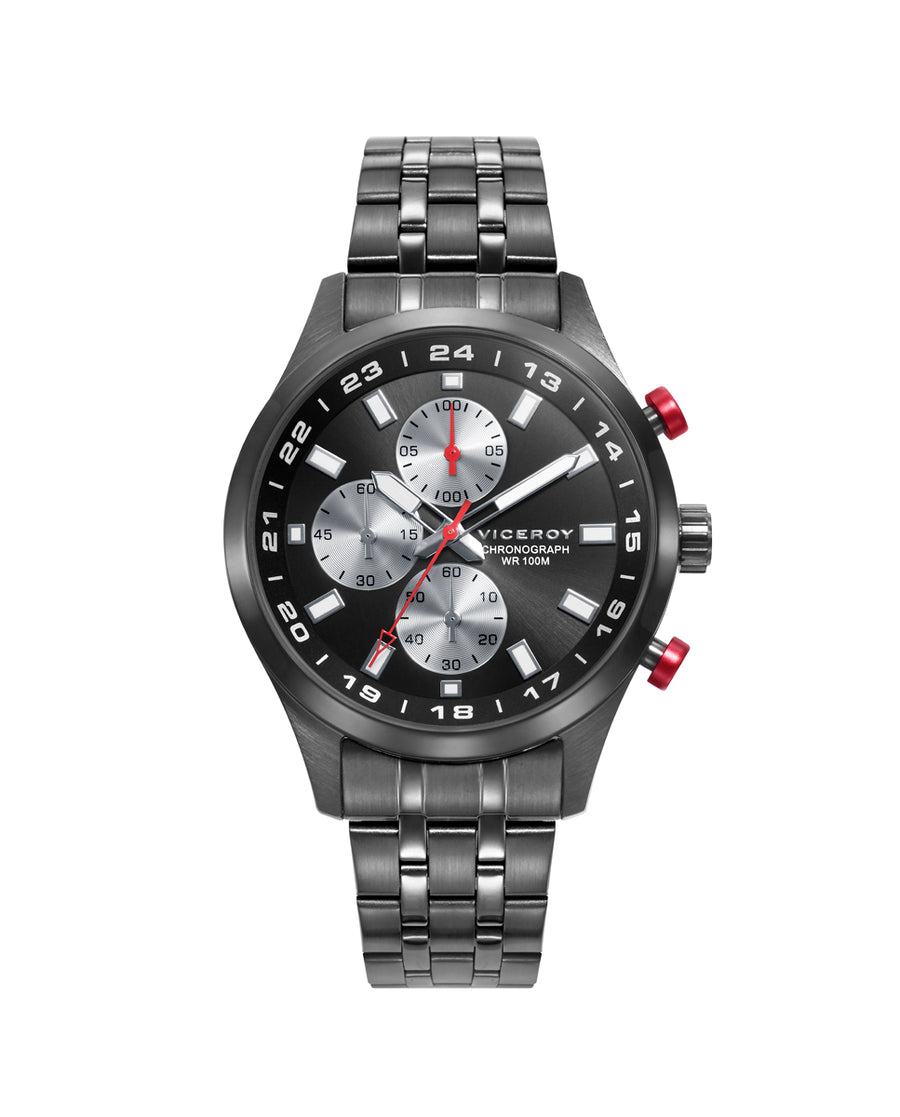 Crono Acero Ip Gris Brazalete Sr Va