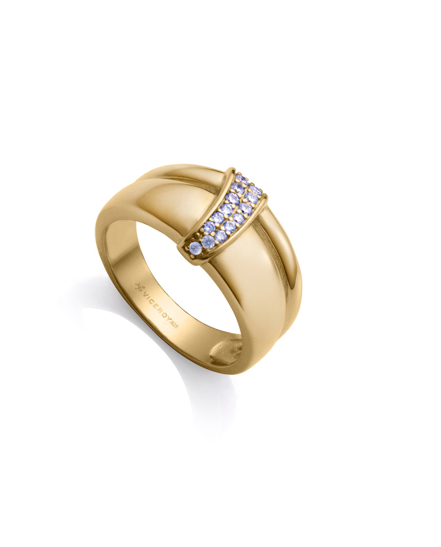 Anillo Plata De Ley Baño Oro Circ Sra Jewels