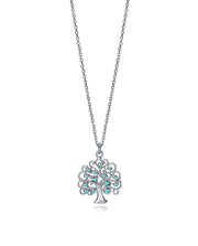 Collar Plata De Ley Arbol Azul Sra Jwls