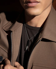 Collar Acero Ip Negro Colgante Sr Fashion