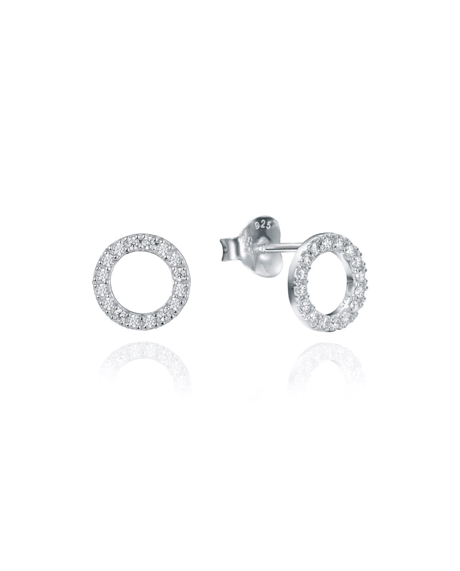 Boucles d'oreilles cercle en argent avec zircone Sra Jw