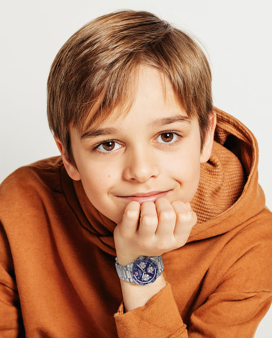 Crono Acero Y Aluminio Brazalete Niño Va