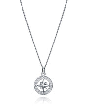 Steel Necklace With Compass Motif Pendant: Length