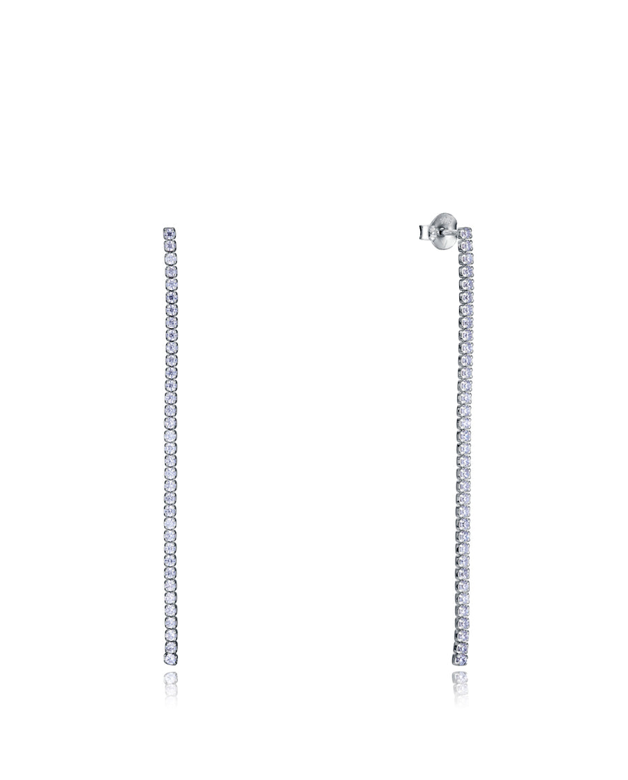 Sterling Silver Earrings With Rhodium Plating And