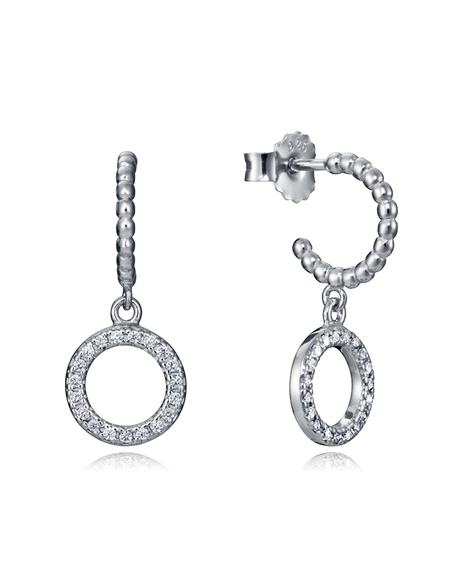 Sterling Silver Star Shaped Earring With Star Sha