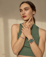 Steel Bracelet Ip Gold With Multicolour Cord And