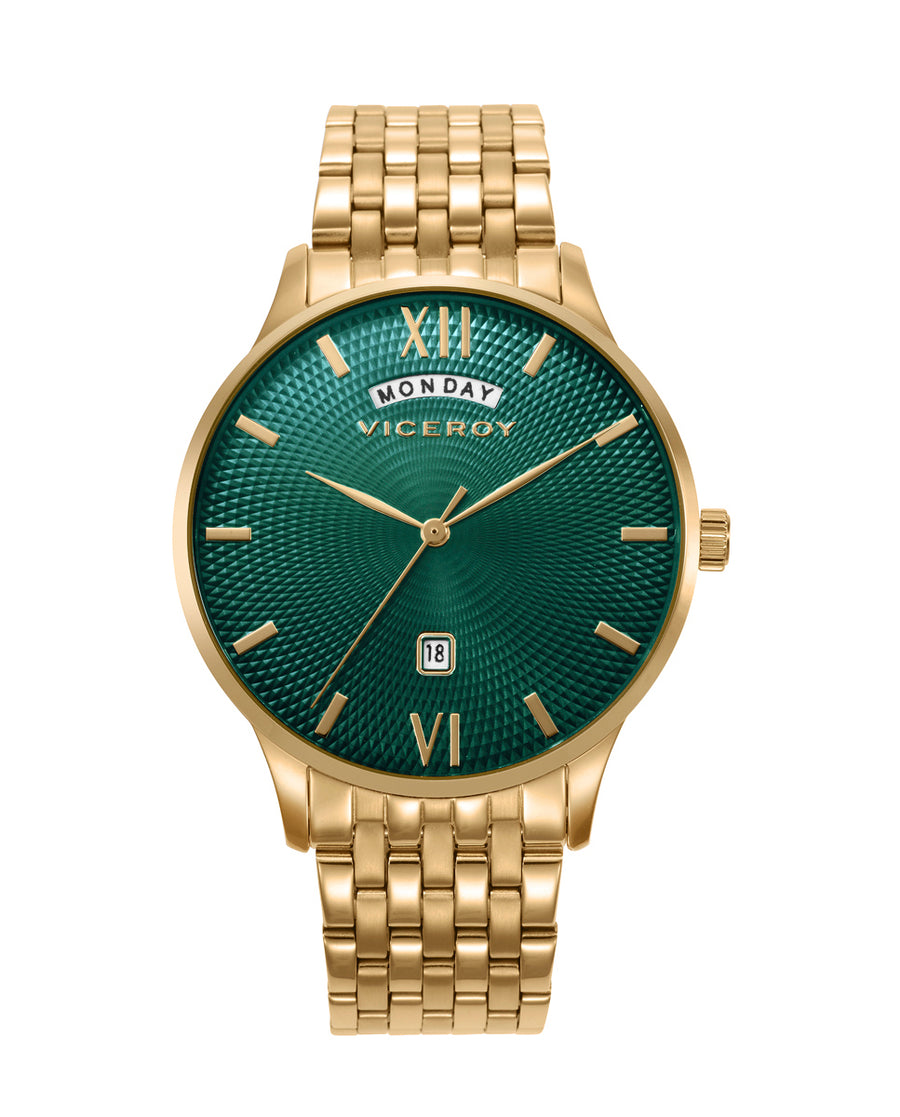 Reloj Acero Ip Dorado Brazalete Sr Va