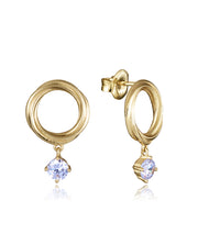 Sterling Silver Earrings With Gold Plating Ring W