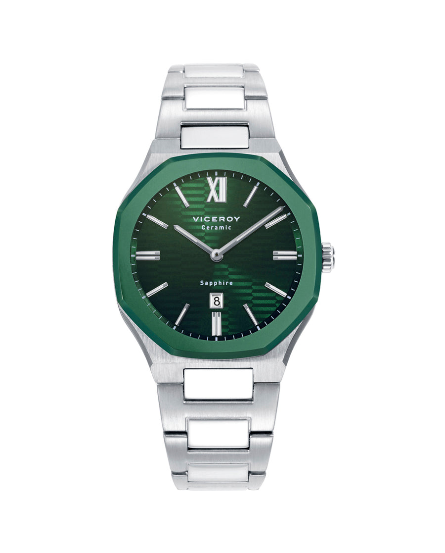 Reloj Acero Y Ceramica Brazalete Sra Va