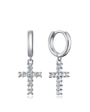 Pnd Créoles Argent Massif Croix Zircone Mme Fn