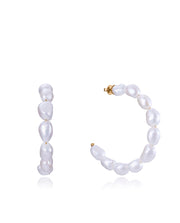 Boucles d'Oreilles Acier Ip Doré Perles Mrs Fn