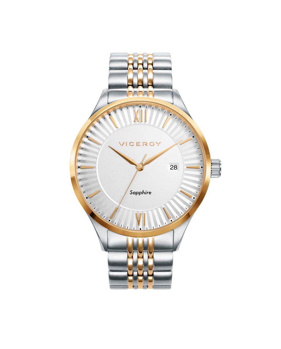 Reloj Acero Ip Dorado Brazalete Sr Va