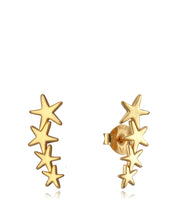 Pnd Plata 925 Baño Oro Trepadora Estrellas