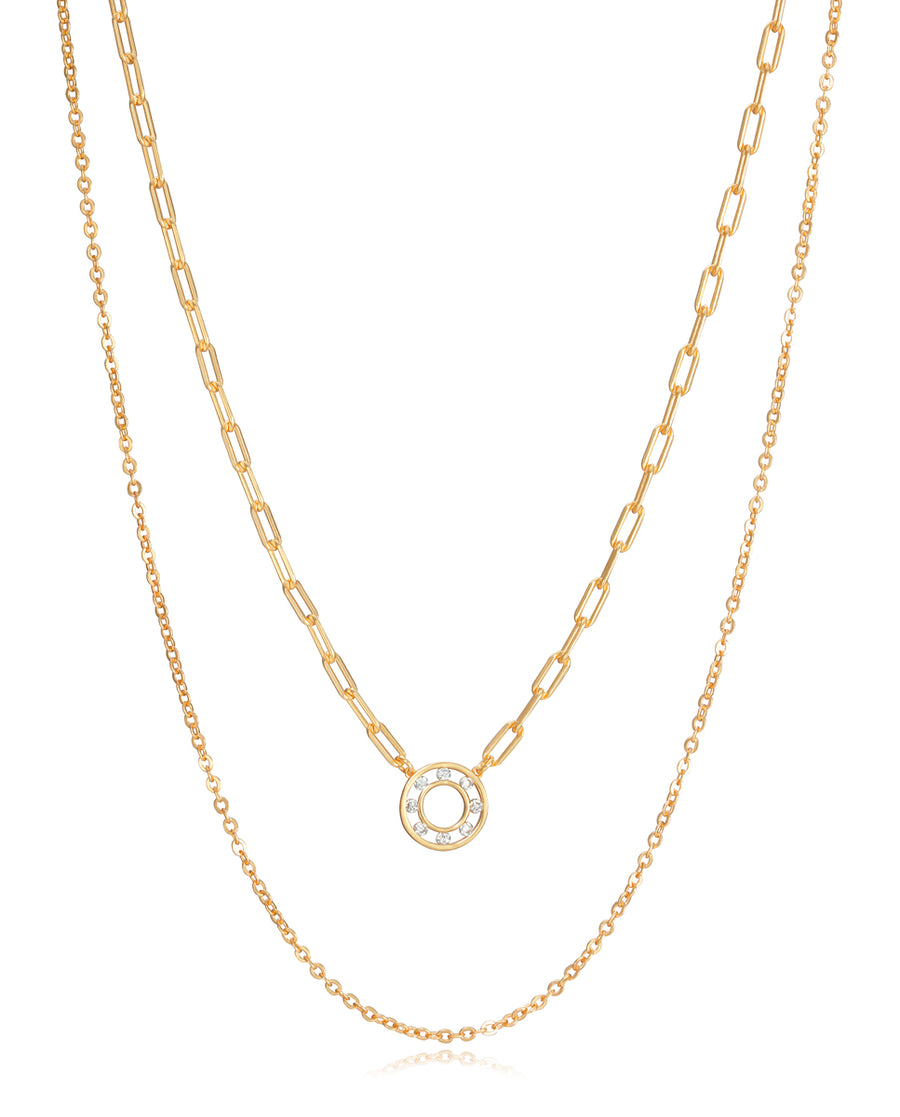 Sterling Silver Gold Coll 2 Cad Circ Sra Joyaux