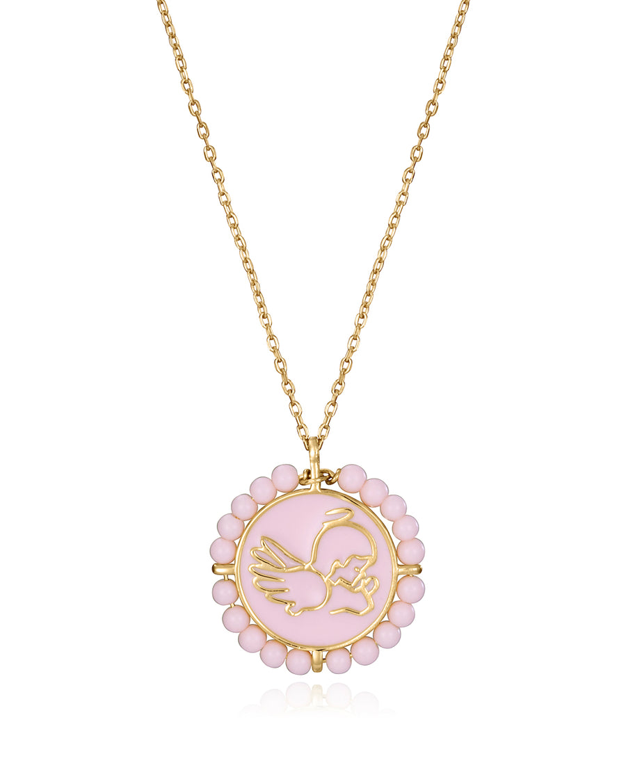 Collar Plata De Ley Baño Oro Piedr Niña Jwls