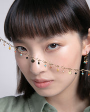 Steel Necklace Ip Gold With Natural Coloured Ston
