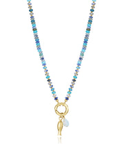 Steel Necklace In Ip Gold With Natural Stones: Le