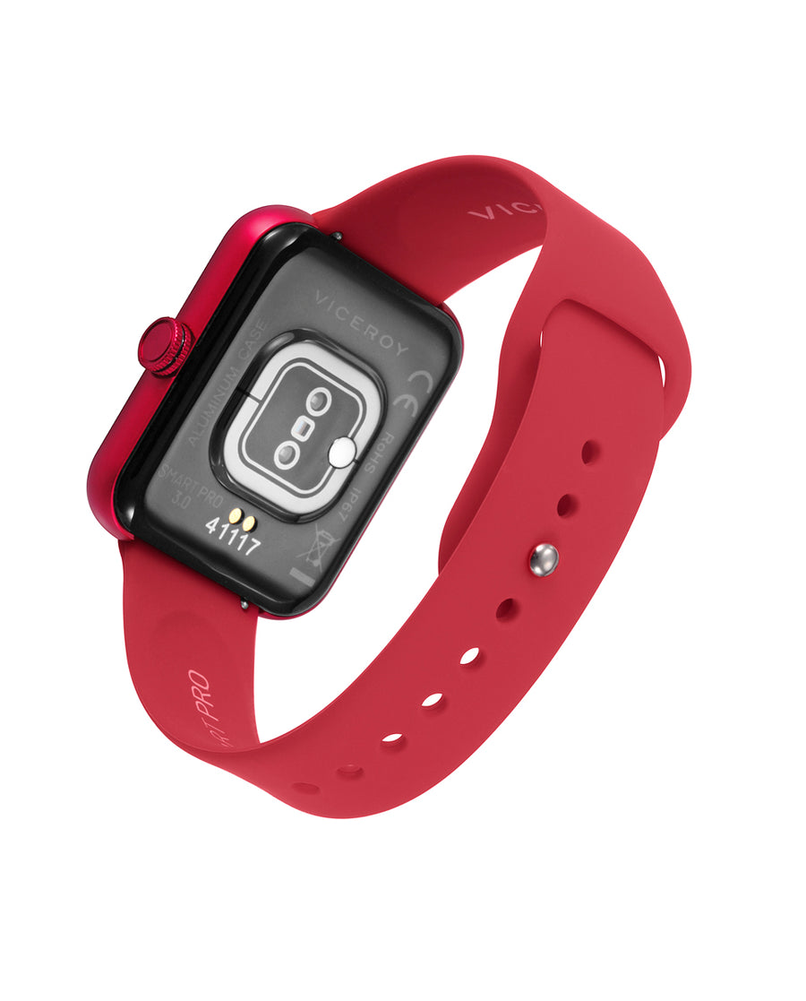 Reloj Smart Aluminio Rojo Correa Va