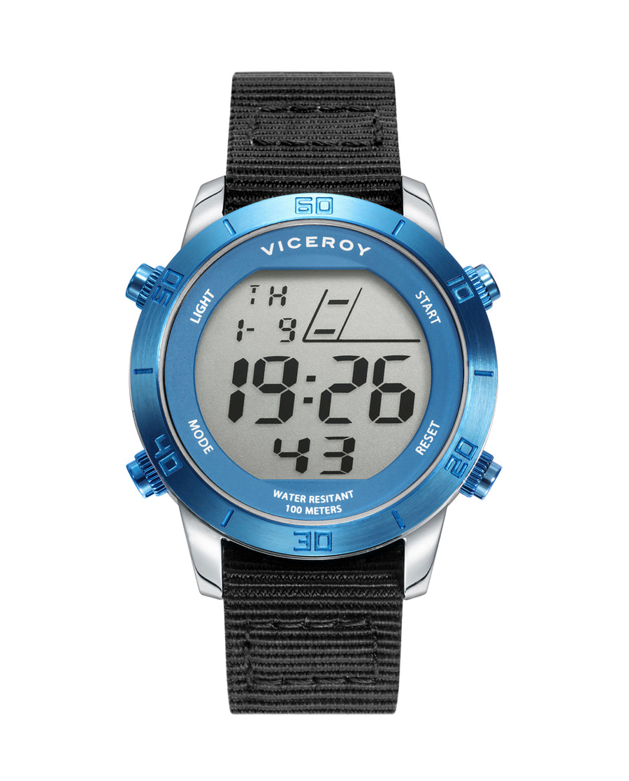 Pack Reloj Digital Acero Ip Azul Correa Niño Va