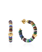 Steel Earrings Ip Gold With Stones And Heart: Len
