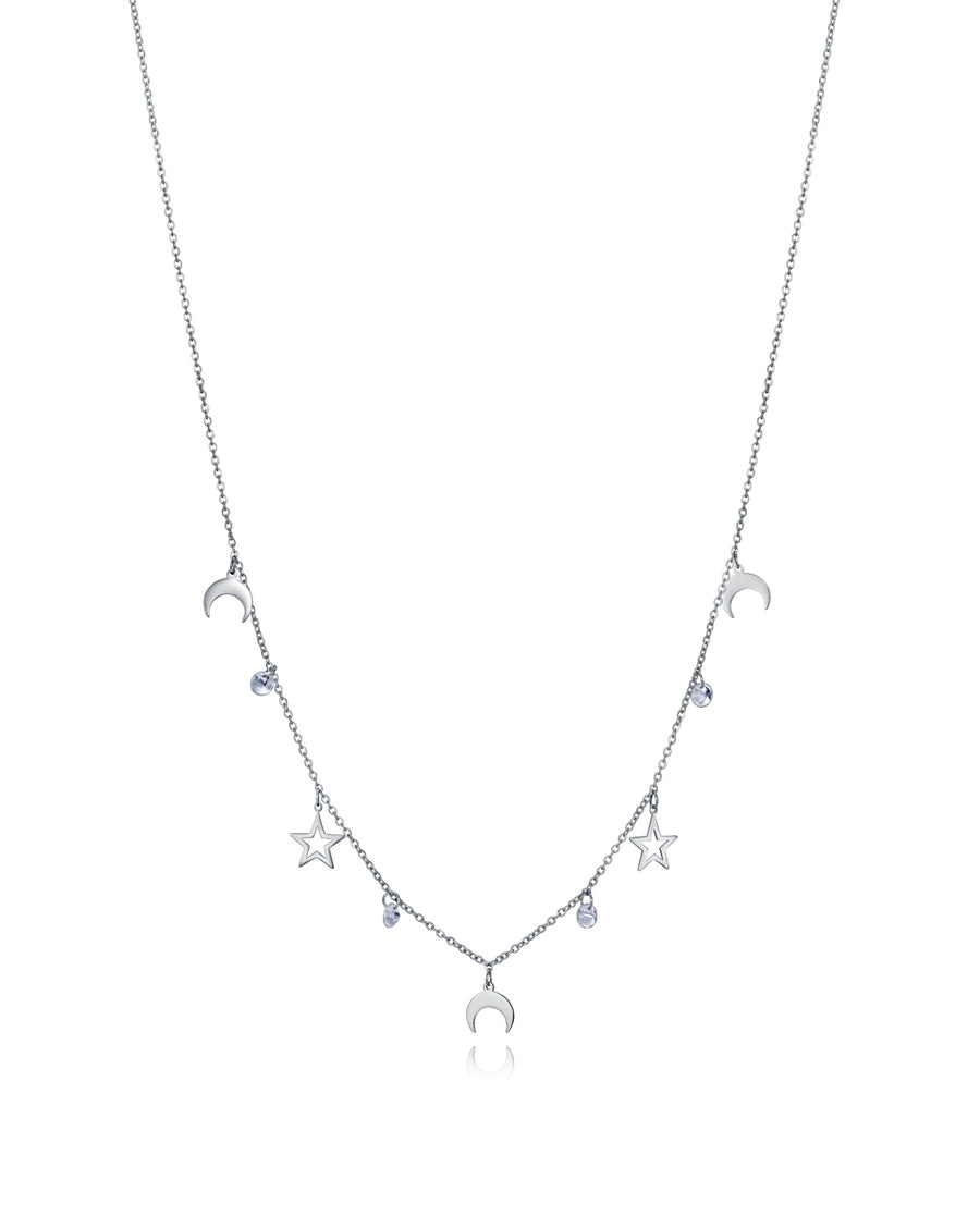Collar Acero Estrellas Circonitas Sra Fn