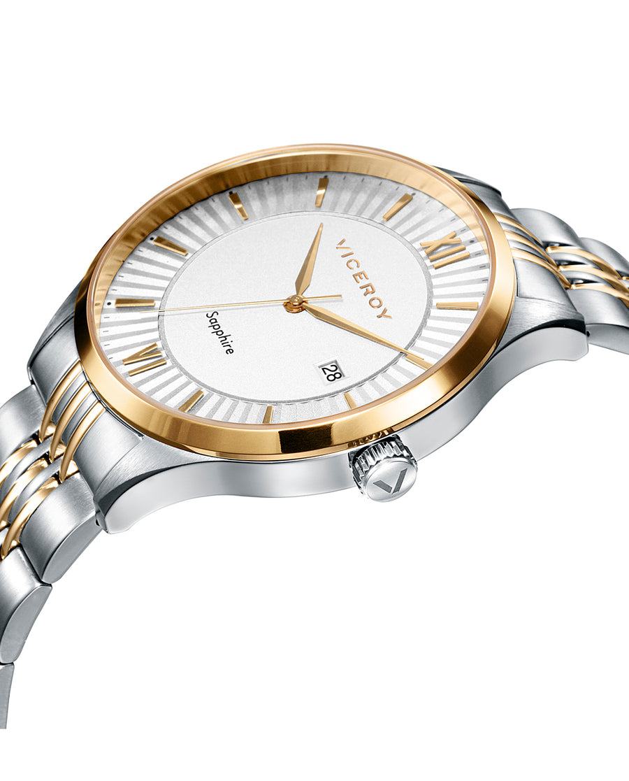 Reloj Acero Ip Dorado Brazalete Sr Va