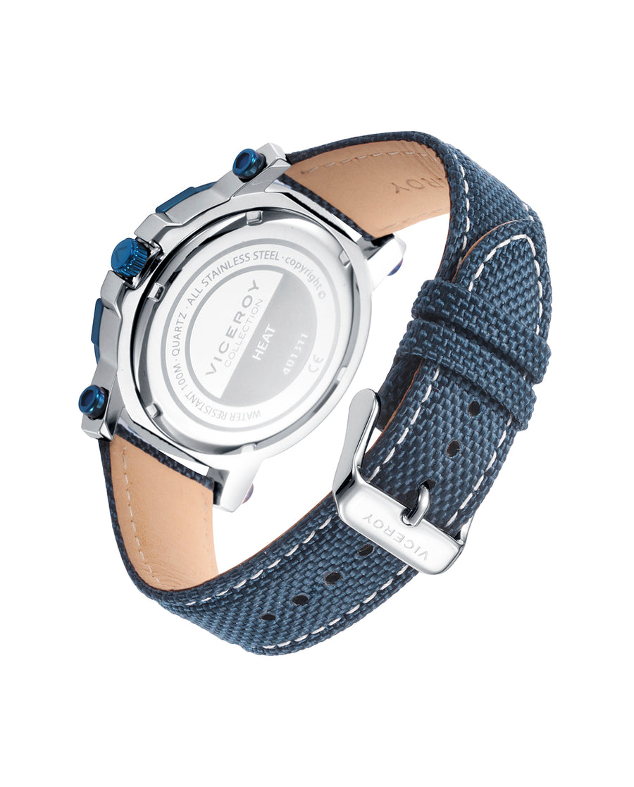 Reloj Acero Ip Azul Correa Sr Va