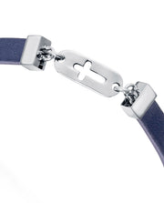 Puls Acero Y Piel Azul Cruz Niño Fashion