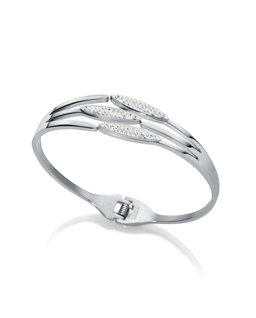 Brazalete Acero Muelle Con Circonitas Sra Fn