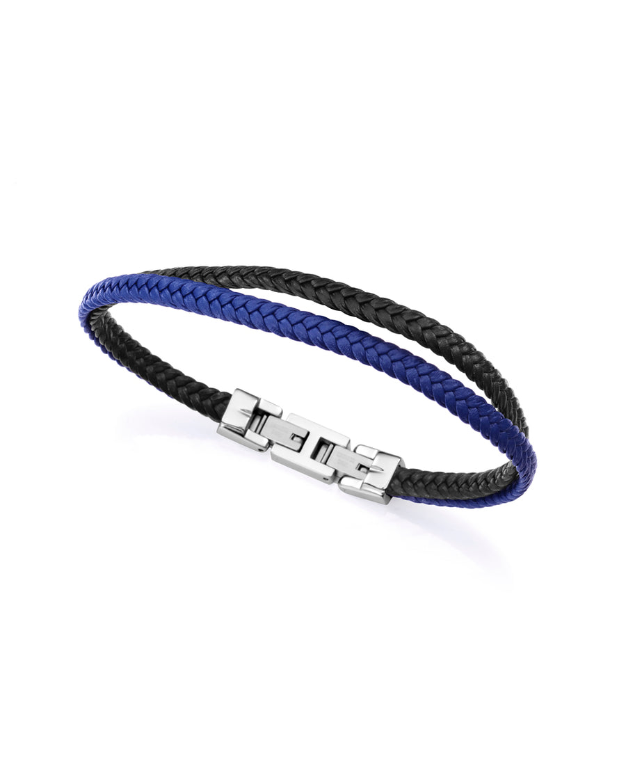 Puls Acero Y Piel Negra Y Azul Sr Fashion