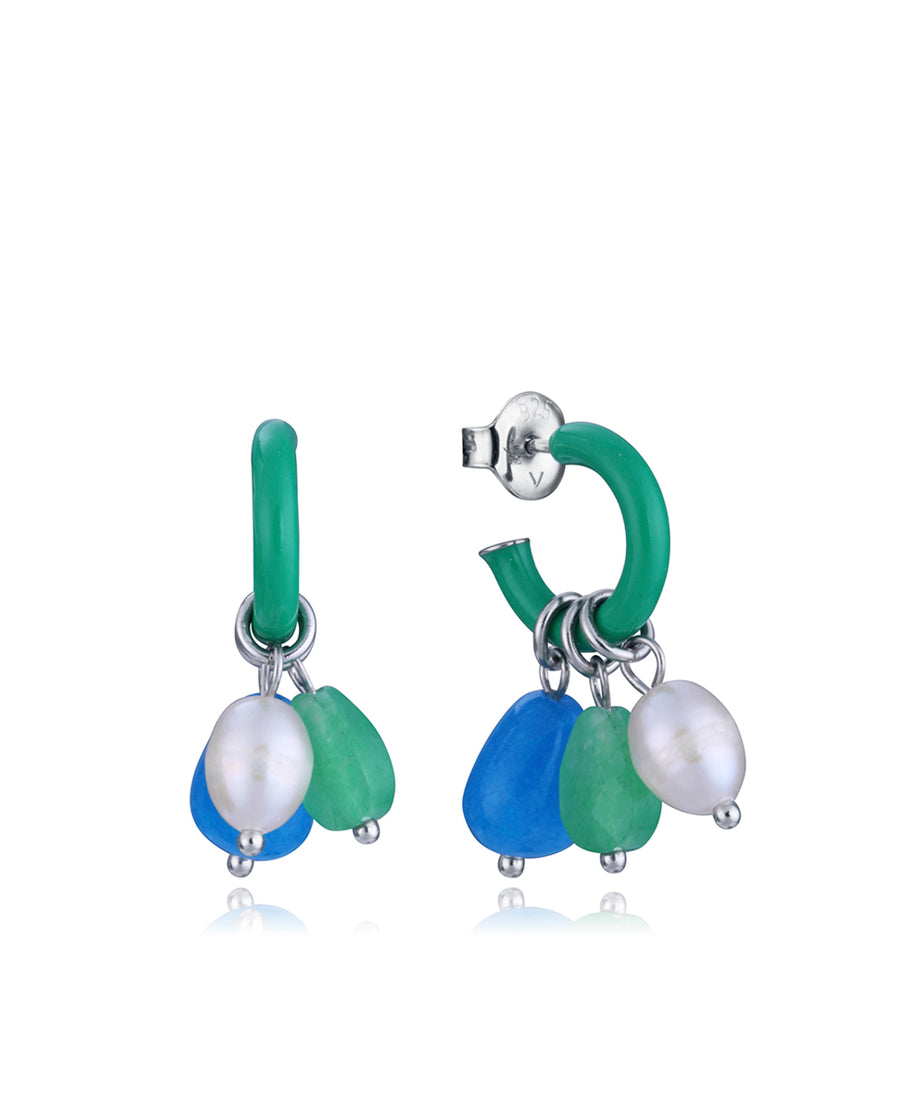 Sterling Silver Earrings With Rhodium Plating, En
