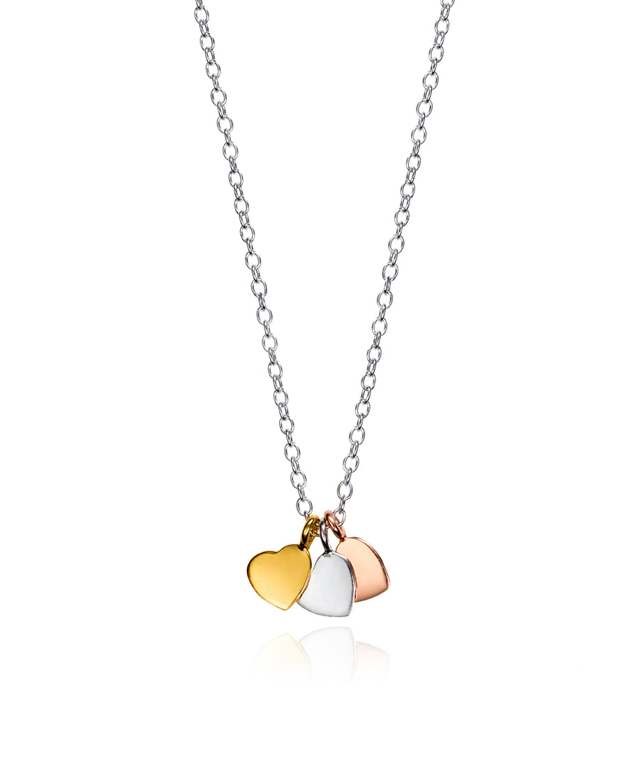 Collar Plata De Ley 3 Corazones Sra Jewels