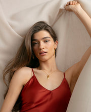 Sterling Silver Necklace With Gold Plating Pendan