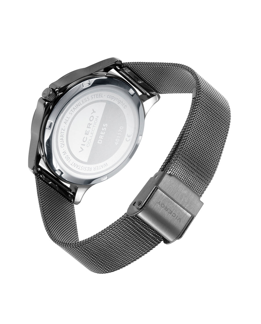Reloj Acero Ip Gris Brazalete Sra Va