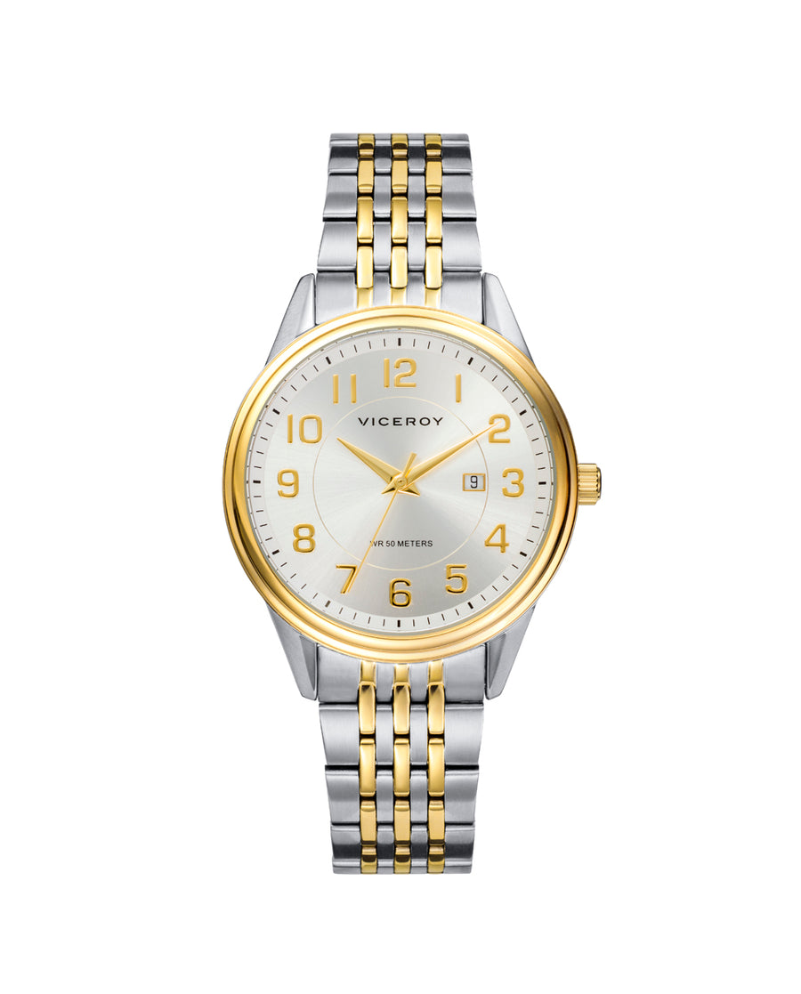 Reloj Acero Ip Dorado Brazalete Sra Va