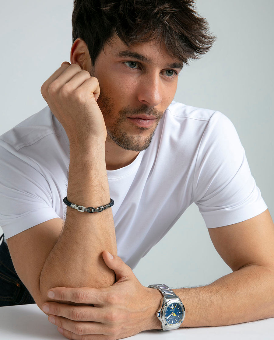 Puls Acero Y Piel Azul Sr Fashion