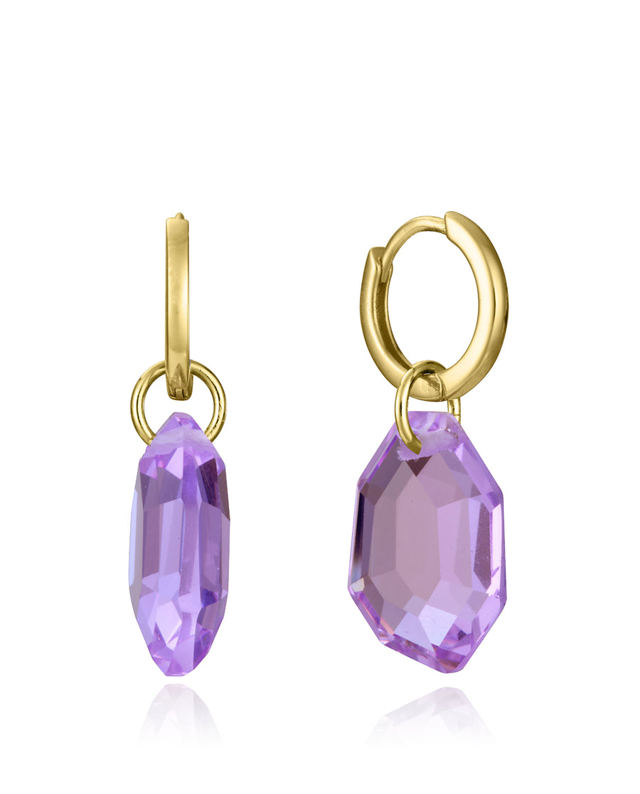 Sterling Silver Earrings With Gold Plating And Pu