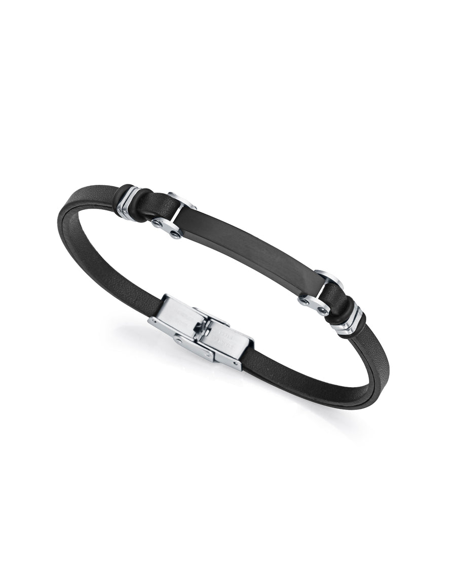 Puls Acero Ip Negro Piel Y Goma Negra Sr Fn