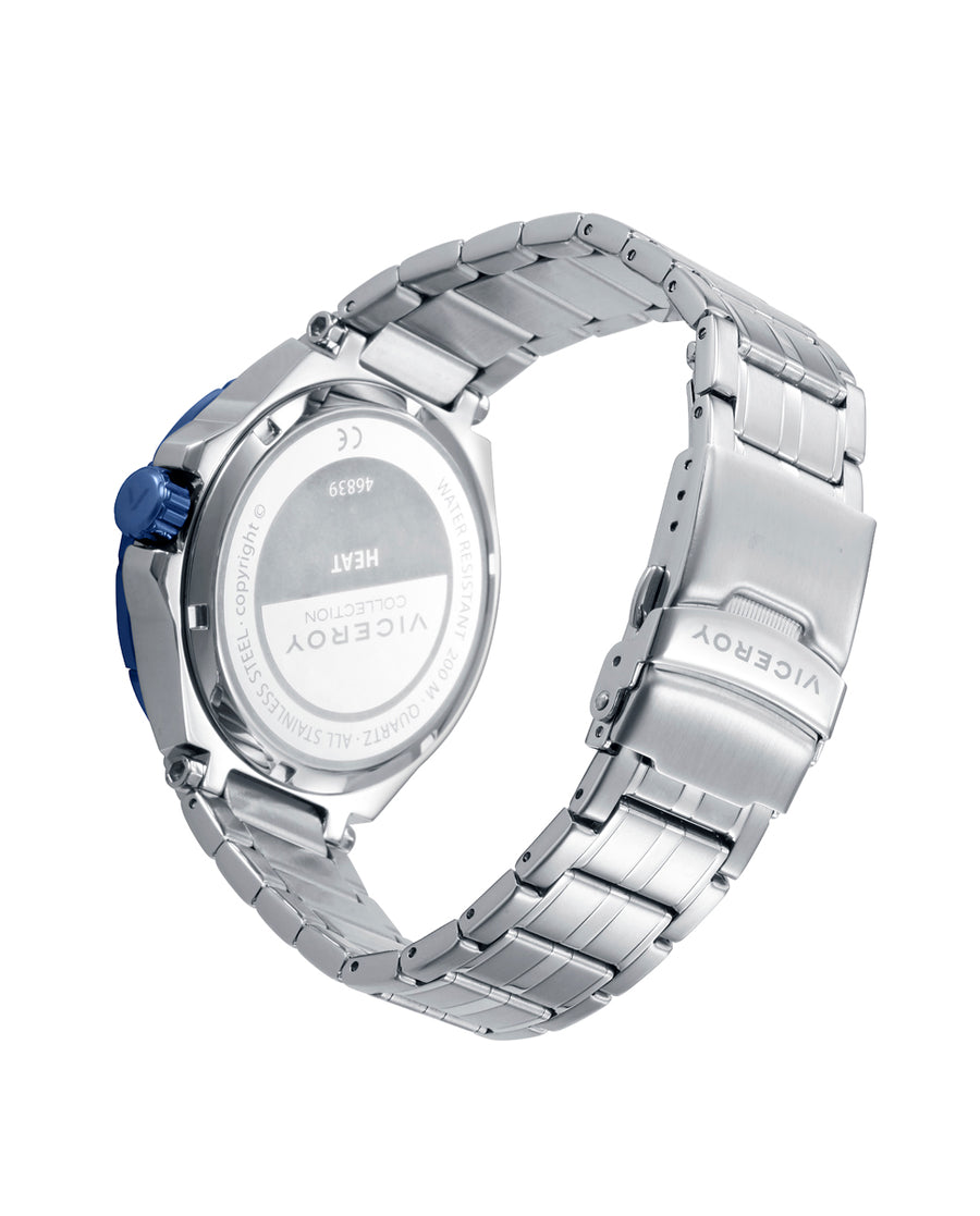 Reloj Acero Ip Azul Brazalete Sr Va