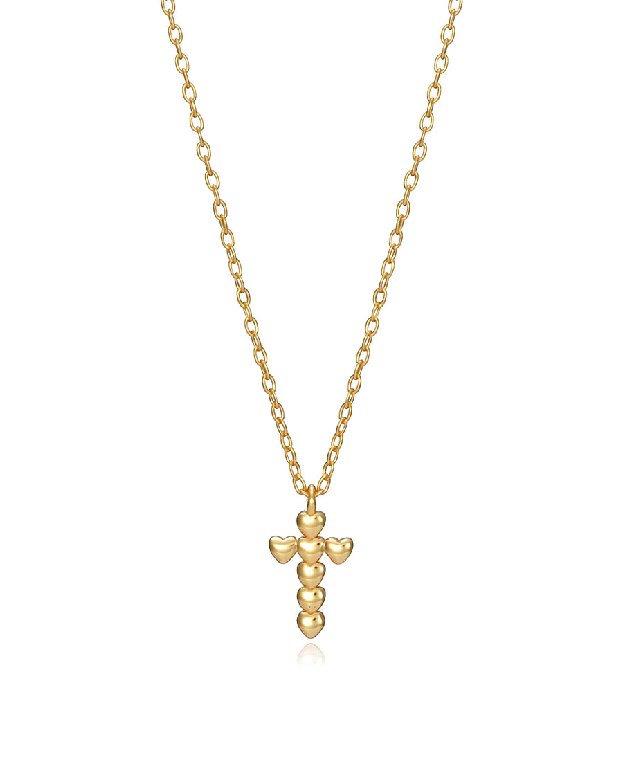 Collier Croix Dorée Argent Massif Mme Fn
