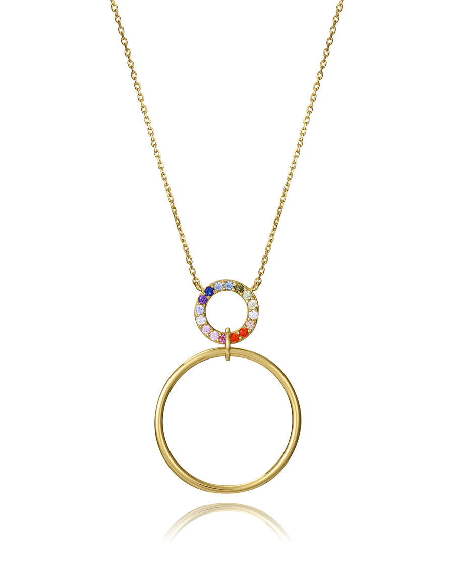 Collar Plata De Ley Baño Oro Circ Sra Jewels