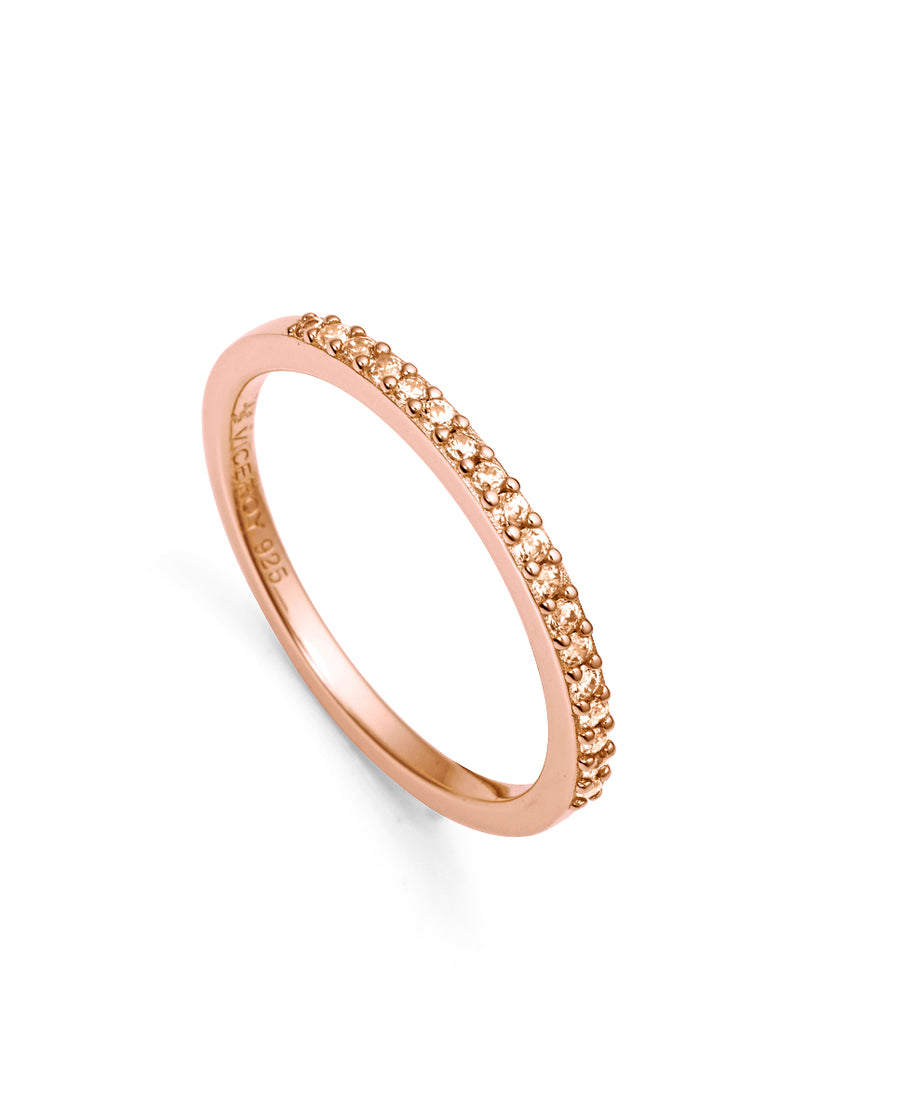 Sterling Silver Ring With Rose Gold Plating And C