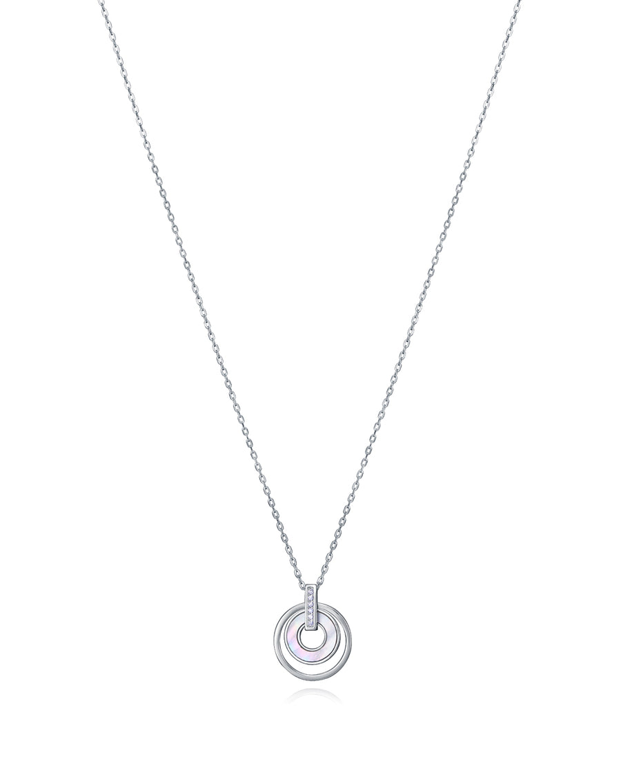 Sterling Silver Necklace With Rhodium Plating, Wh