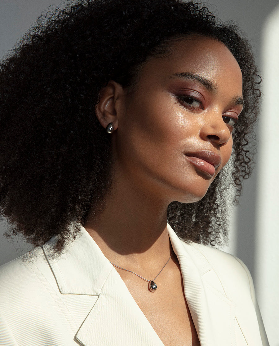 Sterling Silver Necklace With Rhodium Plating: Le