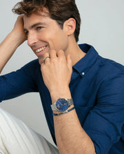 Puls Acero Piel Azul Sr Fashion