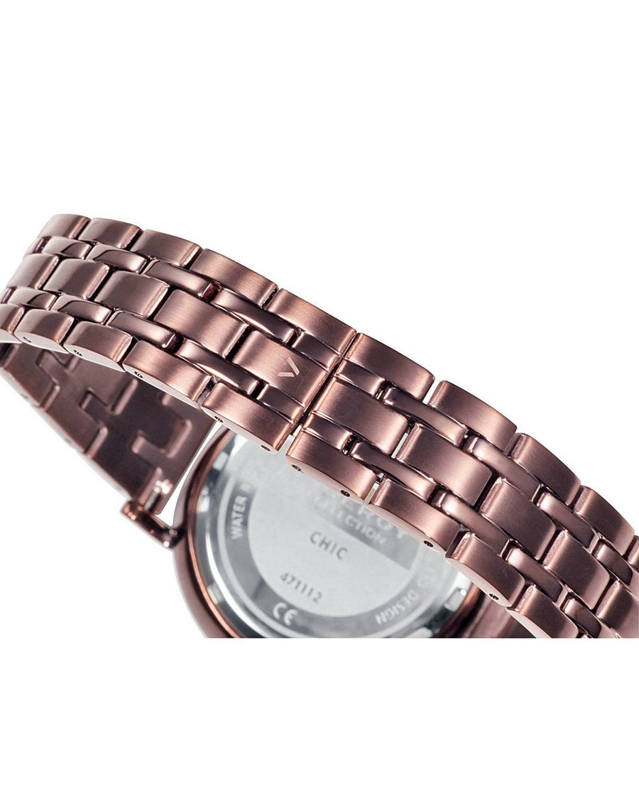 Reloj Acero Ip Marrón Brazalete Sra Chic Va