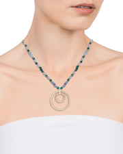 Collar Acero Ip Dorado Piedras Sra Fn